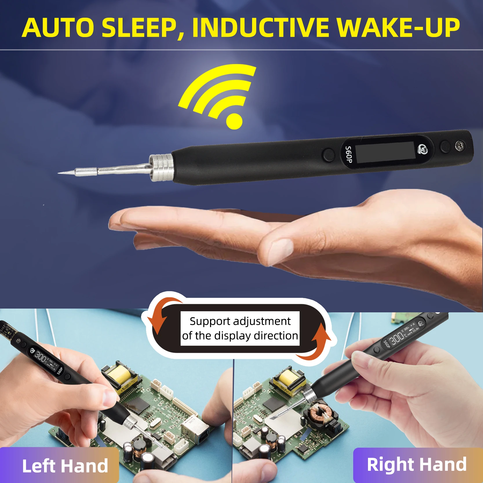 SEQURE S60P Soldering Iron Set Compatible with C210 Soldering Iron Tip 60W Anti-static Precision Electronic Repair Tool Pen 4