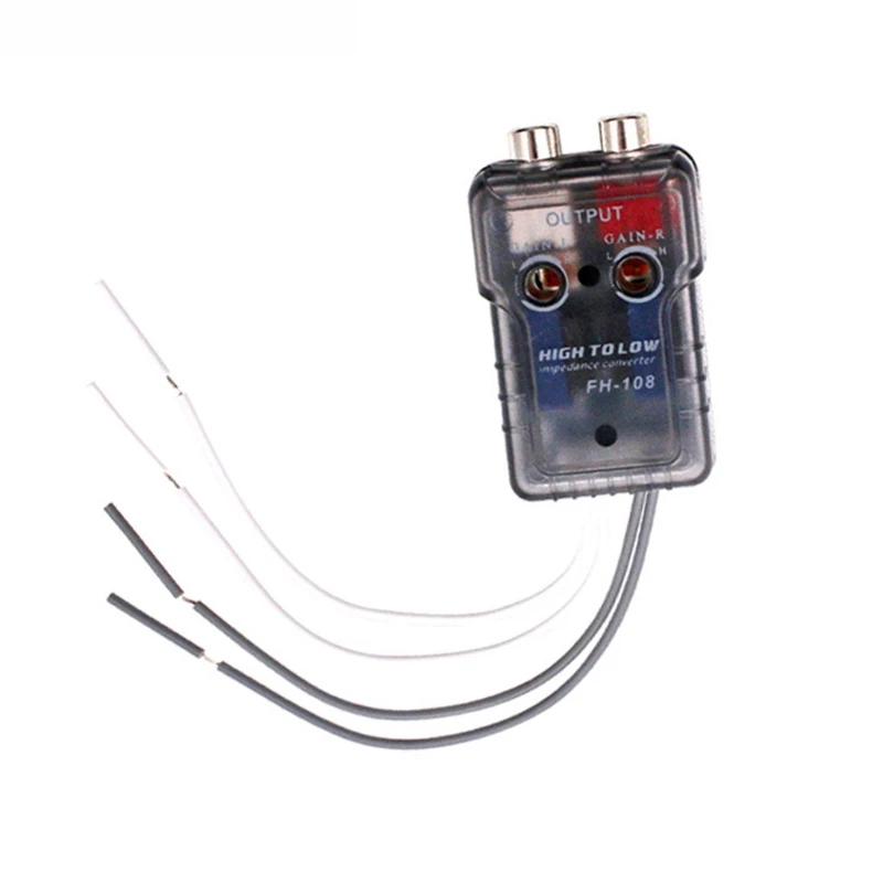 090E Car Adjustable Line Control Output Impedance Converter Wire High to Low Level Stereo RCA Adapter Amplifier Stereo