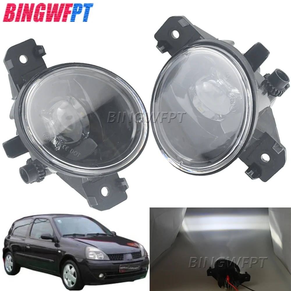 Nuovo Gruppo Fendinebbia Per Renault Clio 2/Ii Hatchback Van 1998-2004 Car Led Lens Fendinebbia Daytime Running Lamp Drl 12V Fendinebbia