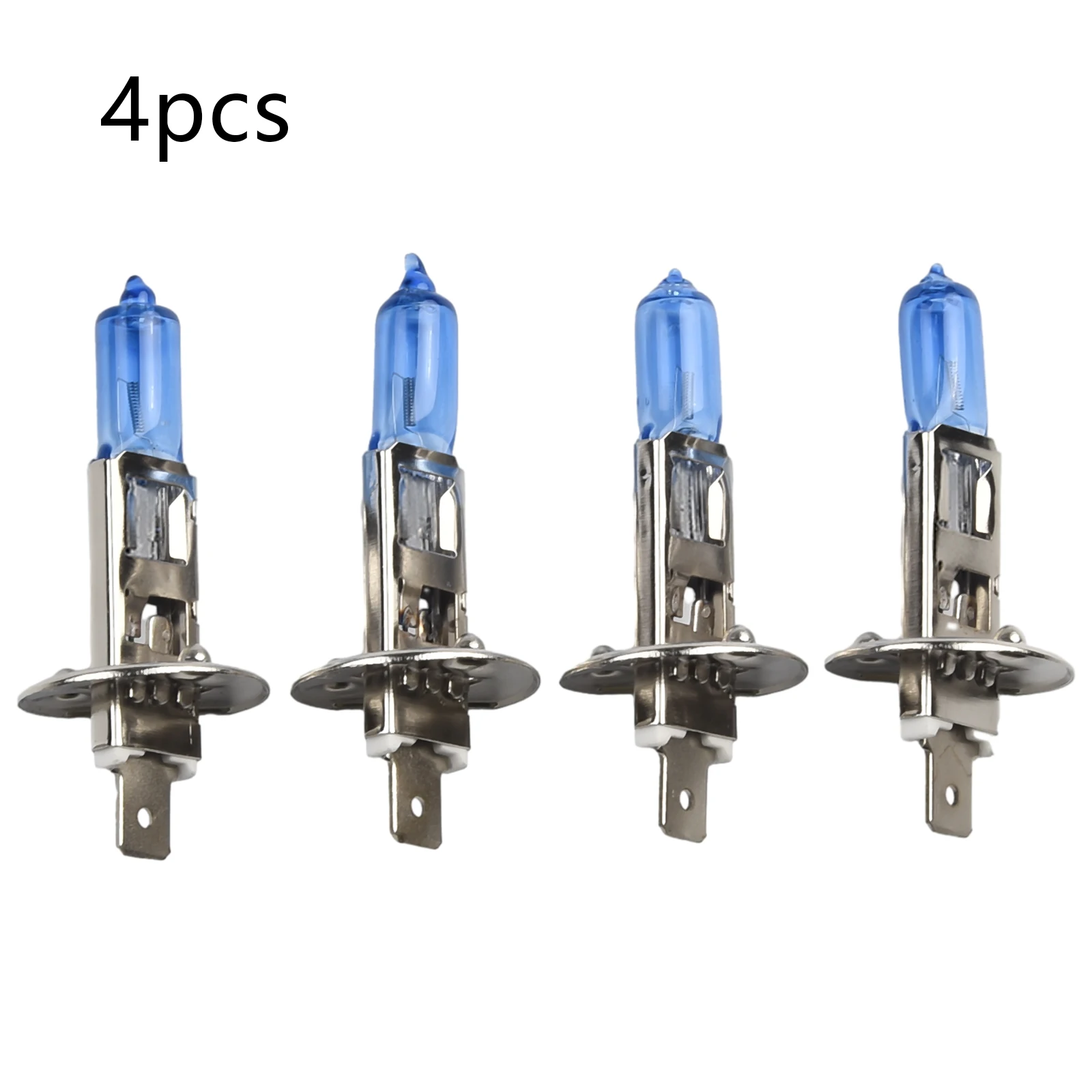 4X H1 Halogen Headlight White Light Lamp Car Quartz Lamp Super Brightness LED White Light High/Low Beam 12V 6000K Bulb 55W