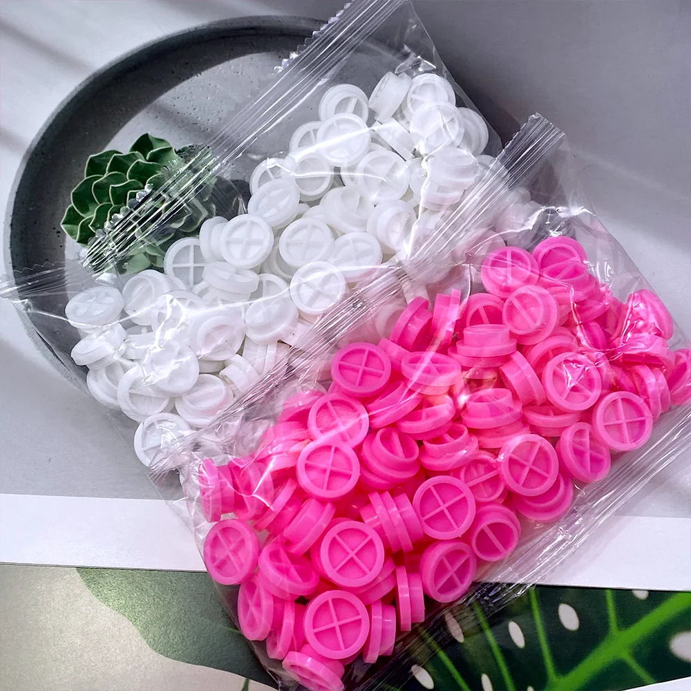 100개 플럼 모양 글루컵 속눈썹 연장 팬 플라워링 딜레이 컵 글루 피그먼트 컨테이너 글루 홀더 (속눈썹 이)