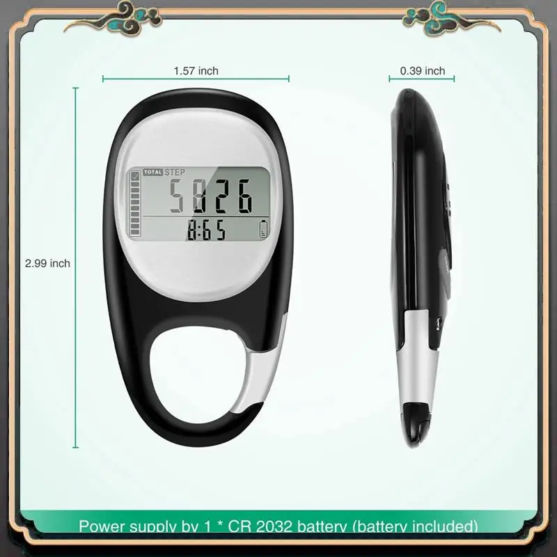 Pedometer For Walking, Portable Walking Pedometer 3D Step Counter, Simple Electronic Steps Tracker With Carabiner Durable