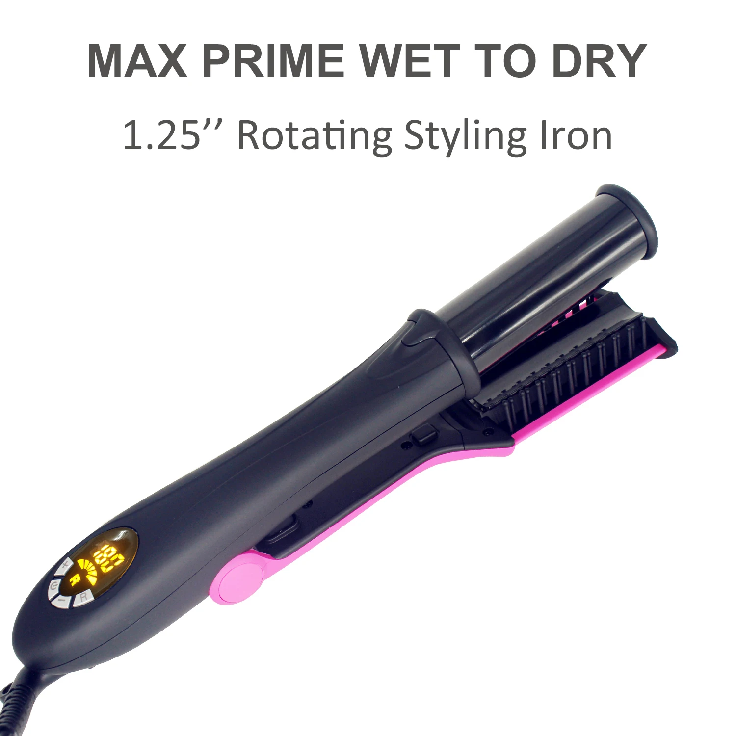 Short Hair Curling Iron Straight Hair Comb Rotating Hair Brush Curler Styler 2 In 1 Styling Tool Curling Iron With Brush