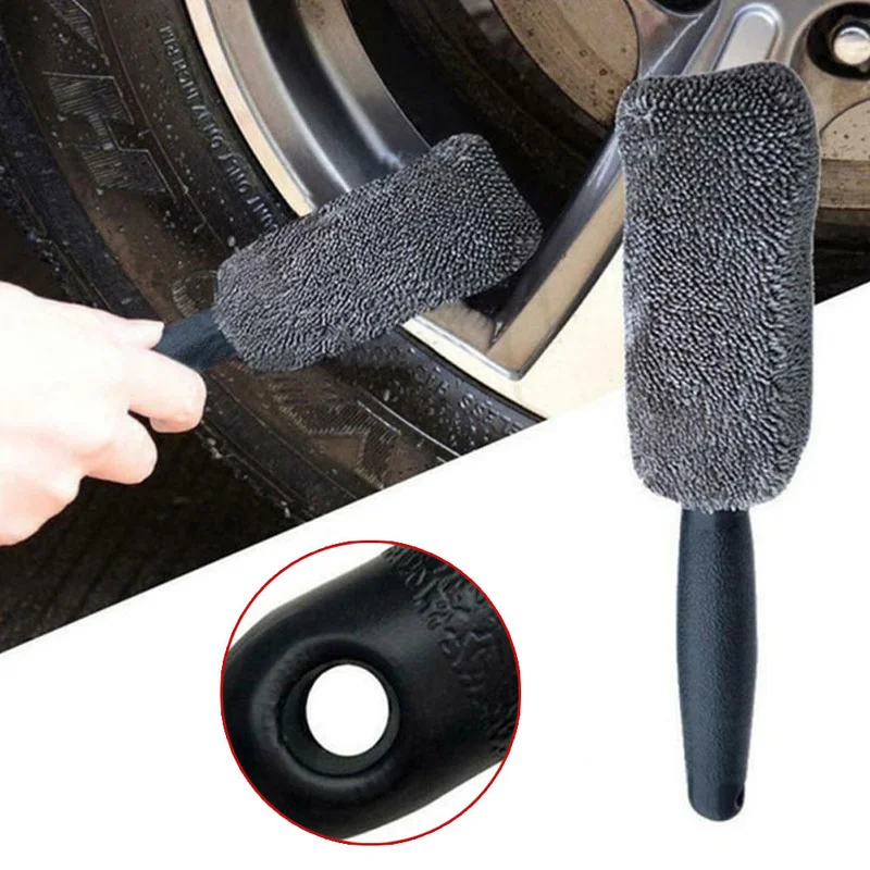 Car Wash Brush Microfiber Tire Scrubber Wheel Rim Brush Trunk Motorcycle Dust Remover Detailing Clean Tool Car Cleaning Tools