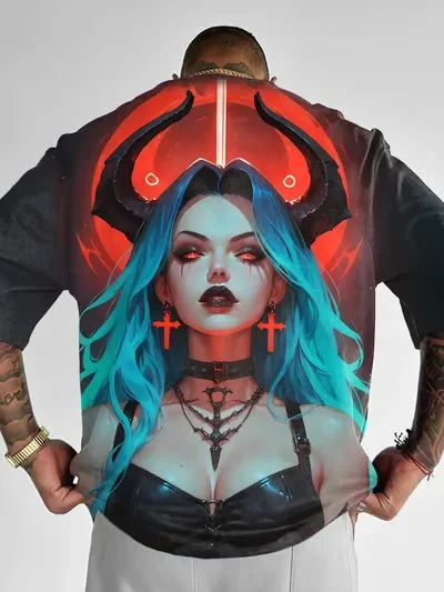 New T-Shirt Anime Character Tee 3D Sexy Beauty Printed T Shirts Loose Casual Men's Female Clothing Fashion Short Sleeve