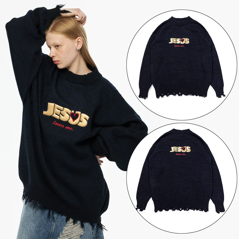 

Fall Winter VTM Crewneck Sweaters for Men High Quality Swetry Pull Homme Sweater Women Pull Oversize Femme Maglioni Clothes