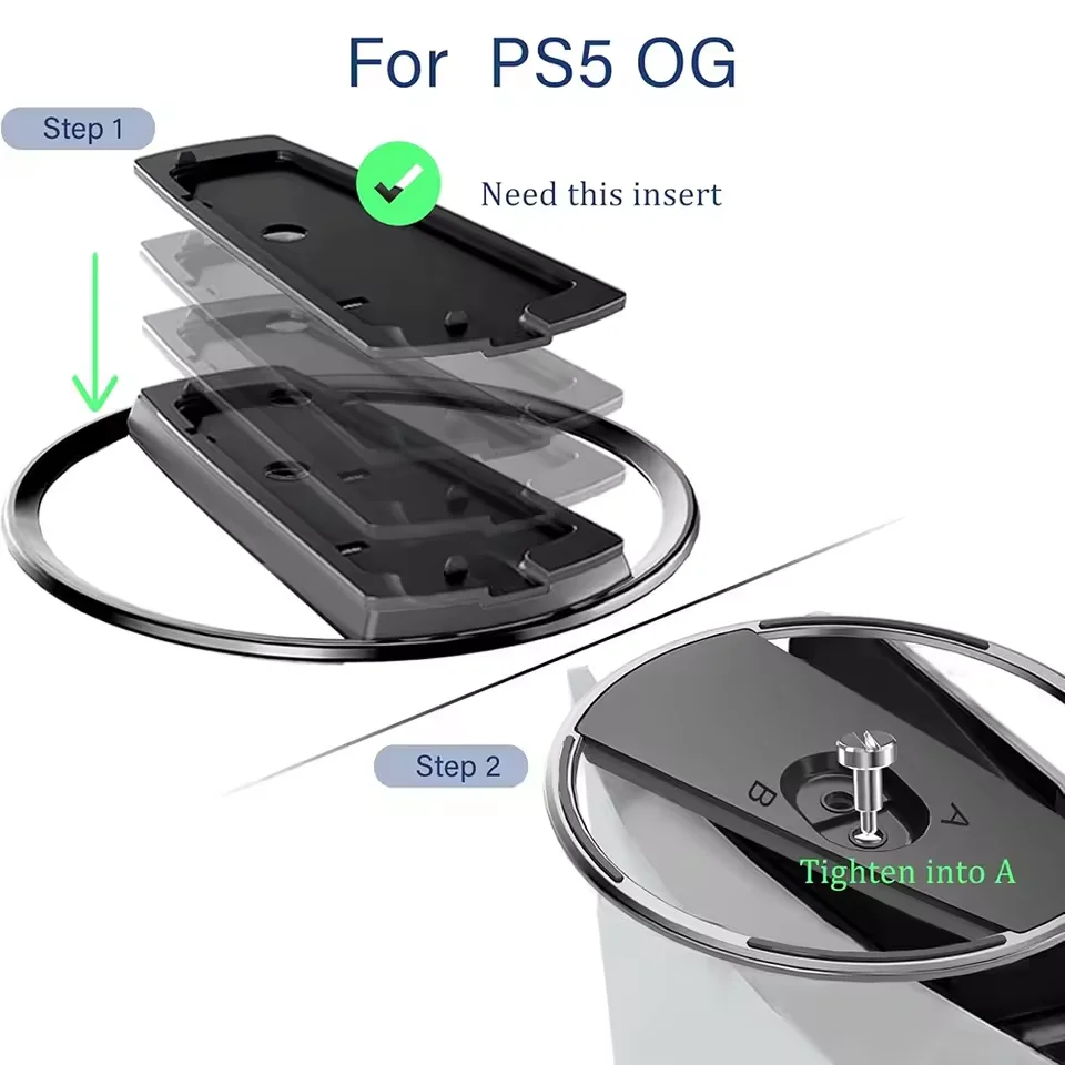 PS5/PS5 Pro/슬림용 휴대용 금속 수직 냉각 스탠드 베이스, 미끄럼 방지 베이스 홀더, 플레이스테이션 5 게임 액세서리
