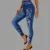 Women's Elegant Plus-Size Casual Faux Denim Printed Leggings, Fashionable Long Pants