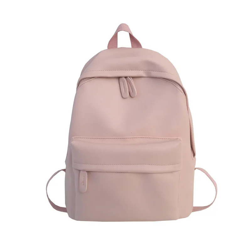 

2022 New PU Backpack Korean Version Fashion Solid Color Student Schoolbag Casual Simple Travel Backpack
