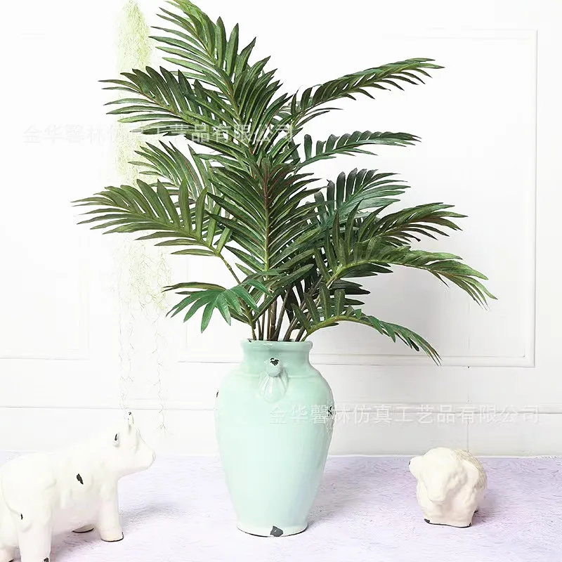 

70CM 21 Leaf Artificial Green Plant Large Fake Palm Tree Silk Cloth Tropical Banyan Wedding Hotel Garden Party Home Decoration