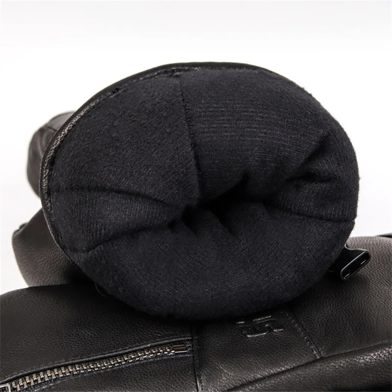 New Winter Ski Gloves Goatskin Leather Mittens Snowboard Gloves Waterproof Plus Velvet Warm Men's and Women's Cold-proof Gloves 6