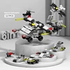 6IN1 Engineering Car Helicopter  Truck Tank City Building Blocks Police Bricks Fire Fighting Brick Set Toys for Children 6