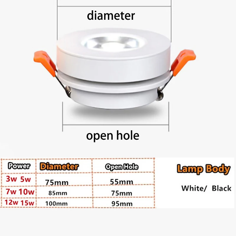 LED Downlight Surface Mounted 360 Degree Rotatable 3W-15W