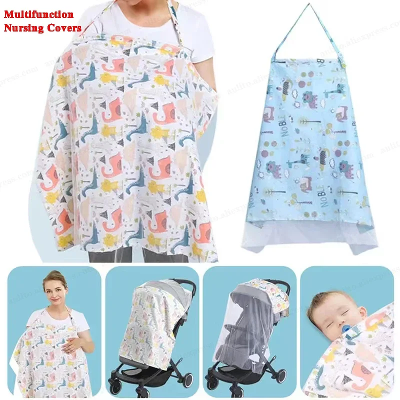 Mother Outing Breastfeeding Towel Cotton Baby Feeding Nursing Apron Covers Breathable Cloth with Mosquito Net Baby Stroller breastfeeding cover nursing towel