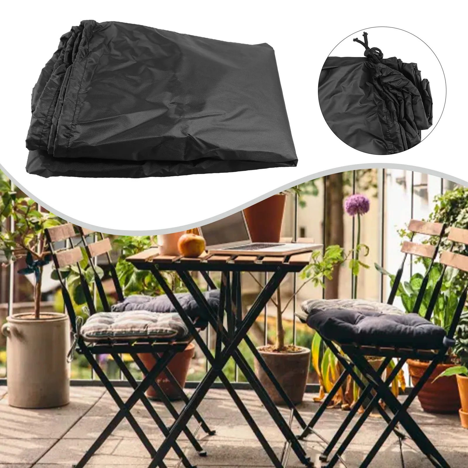 Outdoor Patio Garden Furniture Cover Waterproof Rain Snow Stacking Chair Cover Chair Dust Proof Waterproof Cover Chair Organizer