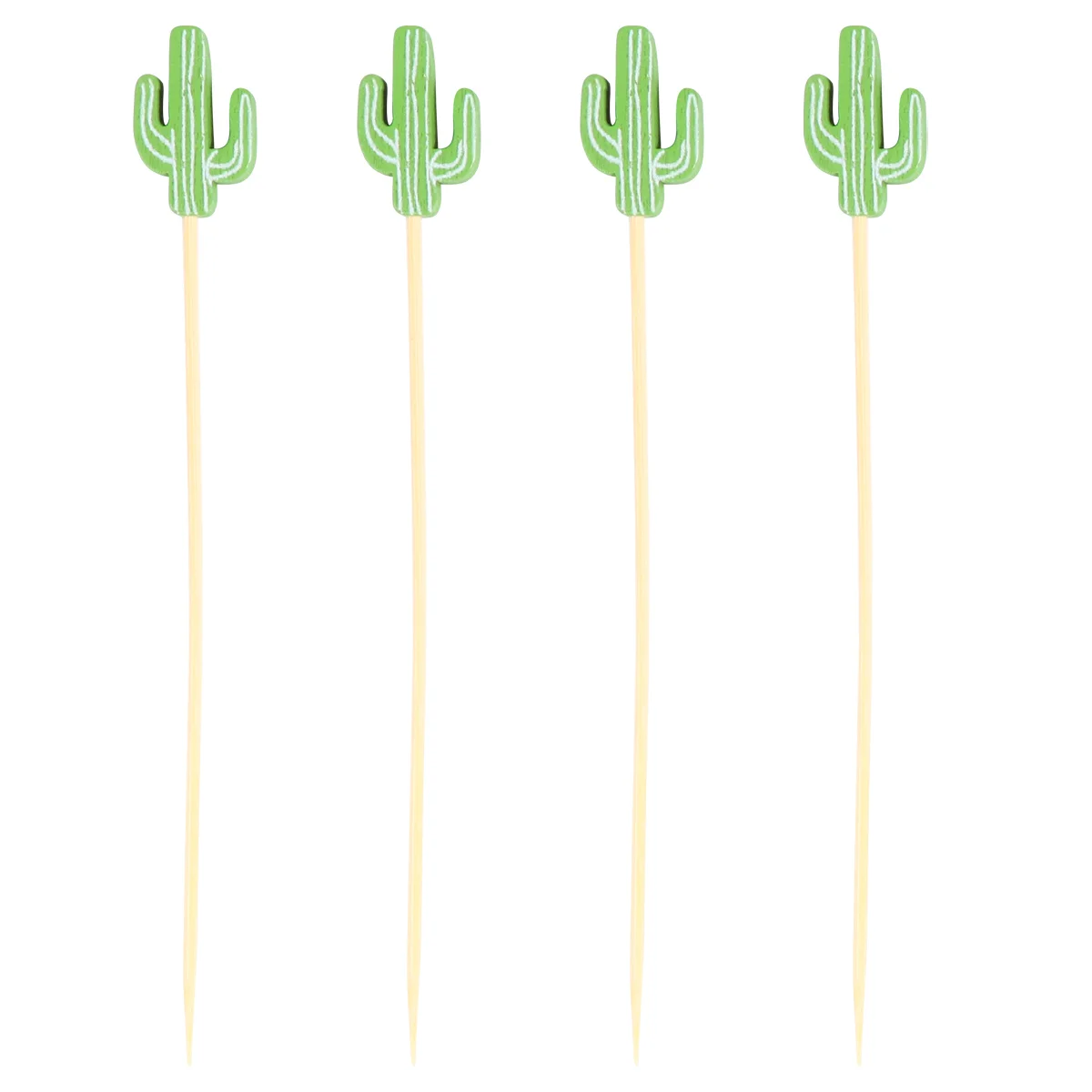 

100pcs Cactus Fruit Picks Disposable Fruit Picks Cocktail Decoration Picks for Bar Party (12cm Green)