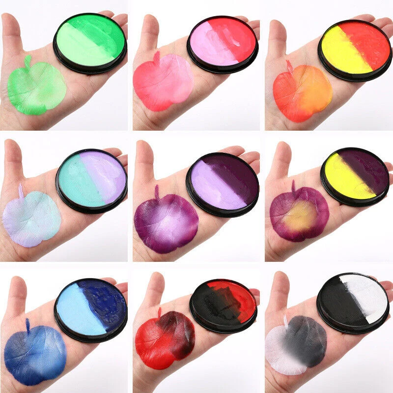 Bowitzki 30g Two Color Face Paint Body Paint  For Painting Children's Caritas And Professional Facial Paint Double Cake 2