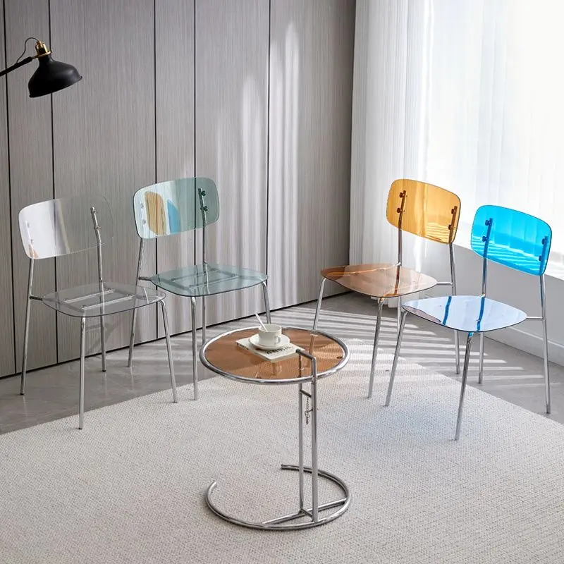 

Роскошный акриловый прозрачный пластиковый обеденный стул в скандинавском стиле Ins, стулья для макияжа, для досуга, для молочного чая, стулья для туалетного столика, для гостиной