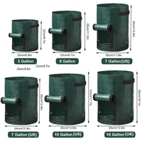 Garden Grow Bags 3/5/7/10 Gallon Plant Growing Bags PE Vegetable Planter Growing Bag DIY Fabric Grow Pot Potato Onion Bag 2