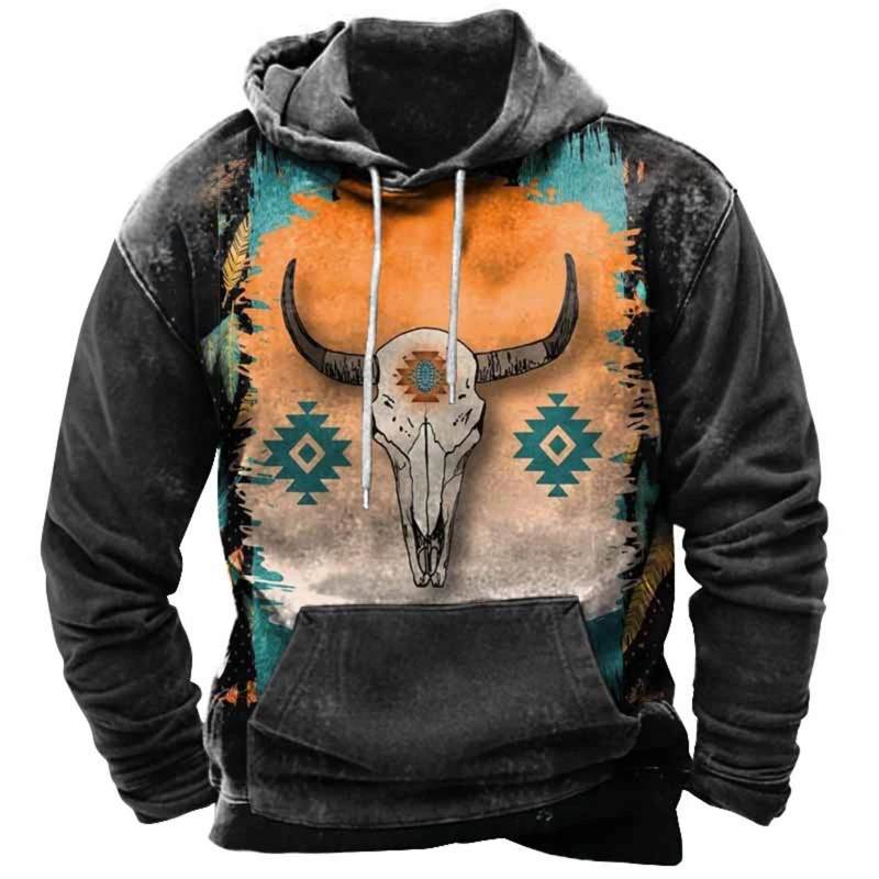 Spring/ Autumn Vintage Men's Hoodie  Route 66 Cycling Jacket Sweatshirt  3d Vintage Loose Casual Long Sleeve Tops  Size 2XS-4XL