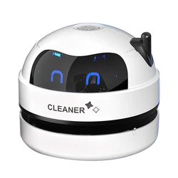 Compact USB Rechargeable Mini Vacuum Cleaner with Detachable Nozzle for Dust and Pet Hair Removal (WHITE)