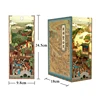 DIY Wooden Book Nook Shelf Insert Kits Chinese Ancient Street View Bookends Miniature Building Kits Bookshelf For Friends Gifts 4