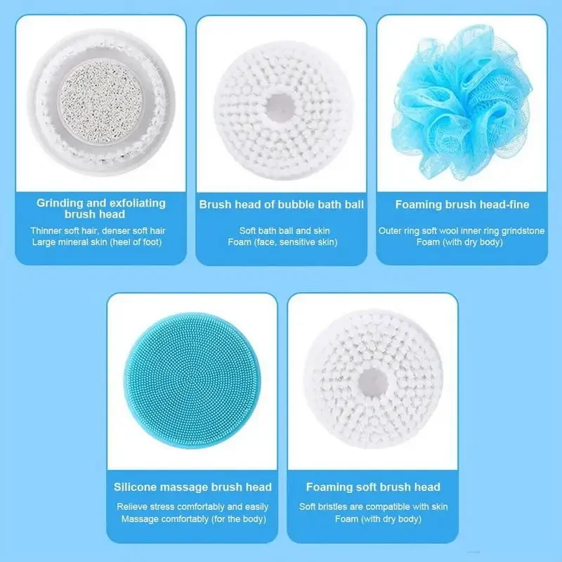 Scrub Artifact Multi Function Electric Bath Brush Scrub Foot Skin Cleansing Long Handle Massage Rubbing Back Bath Brush