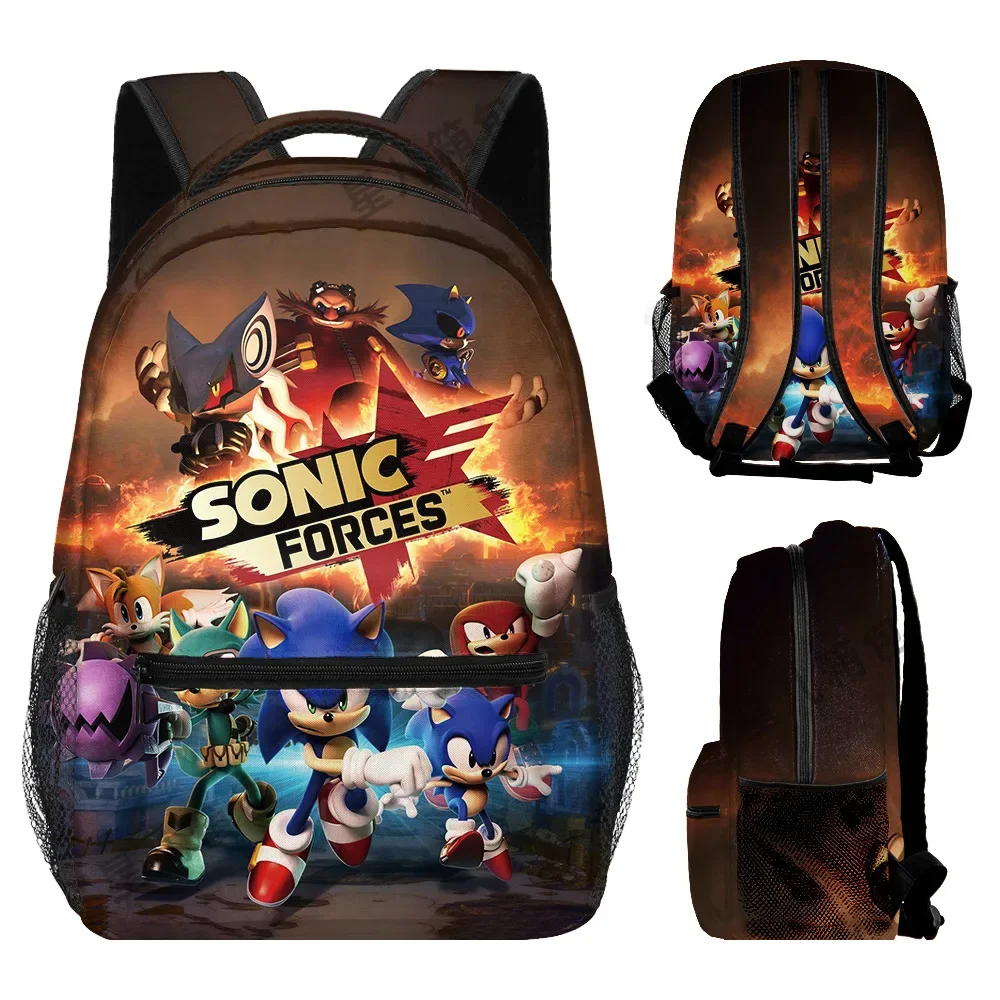 

Sonic Full Print Cartoon Backpack Children Student Backpack Men and Women Large Capacity Outdoor Sports Travel Portable Backpack