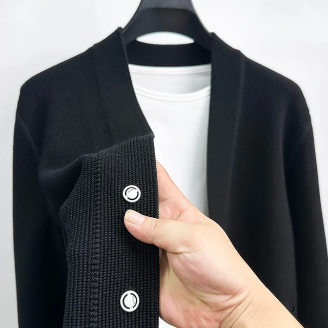 Nuevo suéter de otoño de alta calidad para hombre, cárdigan de marca con cuello en V, prendas de punto, abrigo de moda, chal informal a la moda, jersey, ropa para hombre