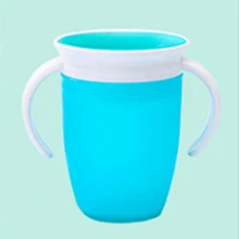 

NO BPA Baby Cups 360 Degrees Can Be Rotated Cup Baby Learning Drinking Bottle with Double Handle Flip Leakproof Water 240ml Gift