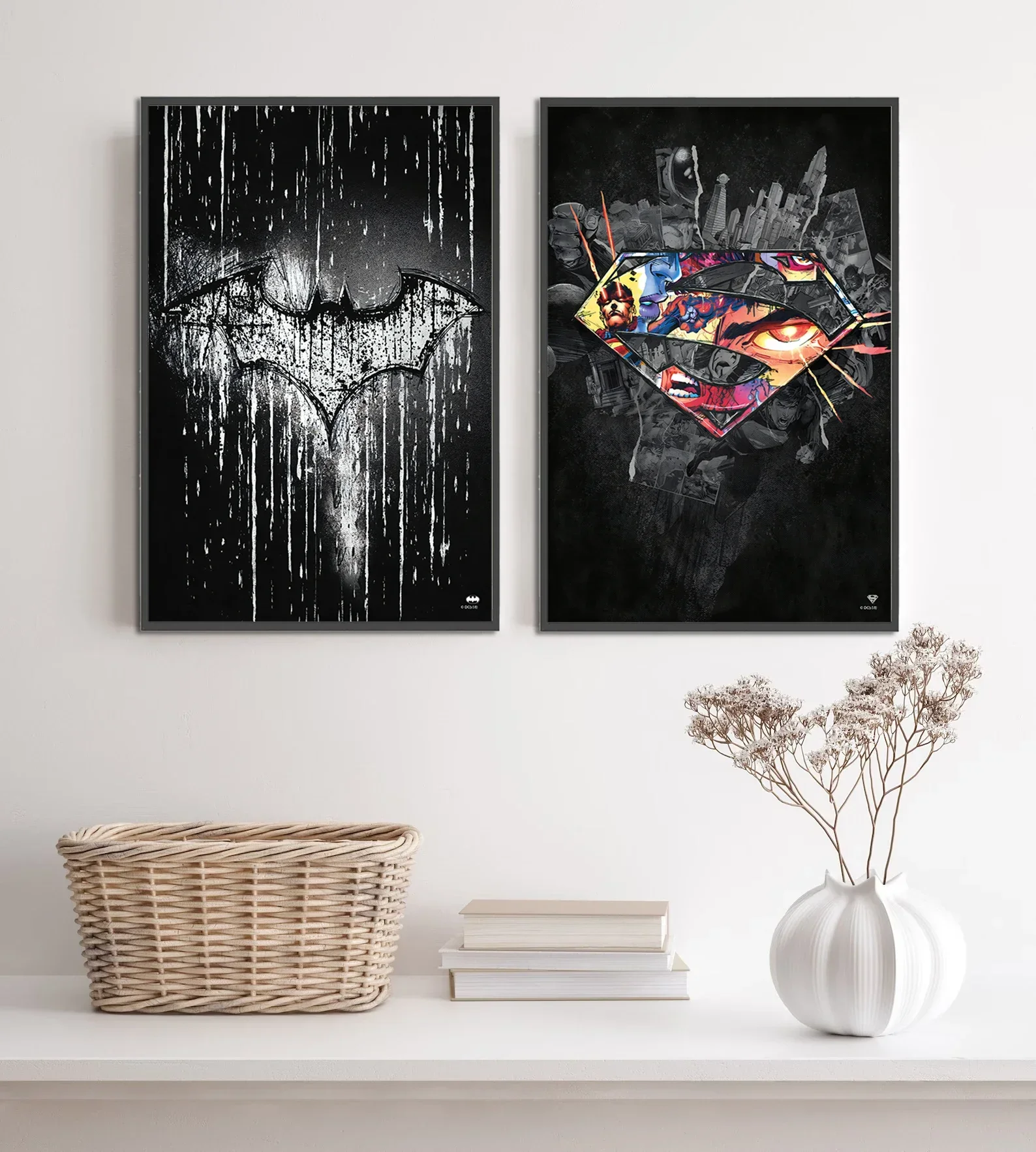 DC Super Hero Self-adhesive Poster Movie Figures Home Decoration Painting Wall Art Bedroom SuperMan Decor Batman Wallpaper,poster prints,movie poster