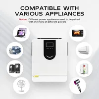 อินเวอร์เตอร์ไฮบริดโซลาร์เซลล์ 2 in 1 สำหรับใช้ในบ้าน 1000W ถึง 10KW แบบเชื่อมต่อระบบไฟฟ้าและแบบออฟกริด คลื่นไซน์บริสุทธิ์ 1KW พร้อมจอ LCD และตัวควบคุมอัจฉริยะสำหรับแผงโซลาร์เซลล์ 5