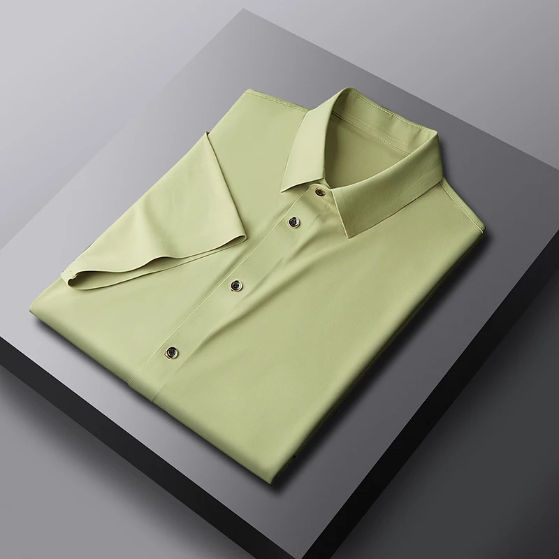 Summer Thin Men's Seamless Sports Leisure Shirt Comfortable Ice Silk Breathable Outdoor Sports Solid Color Top