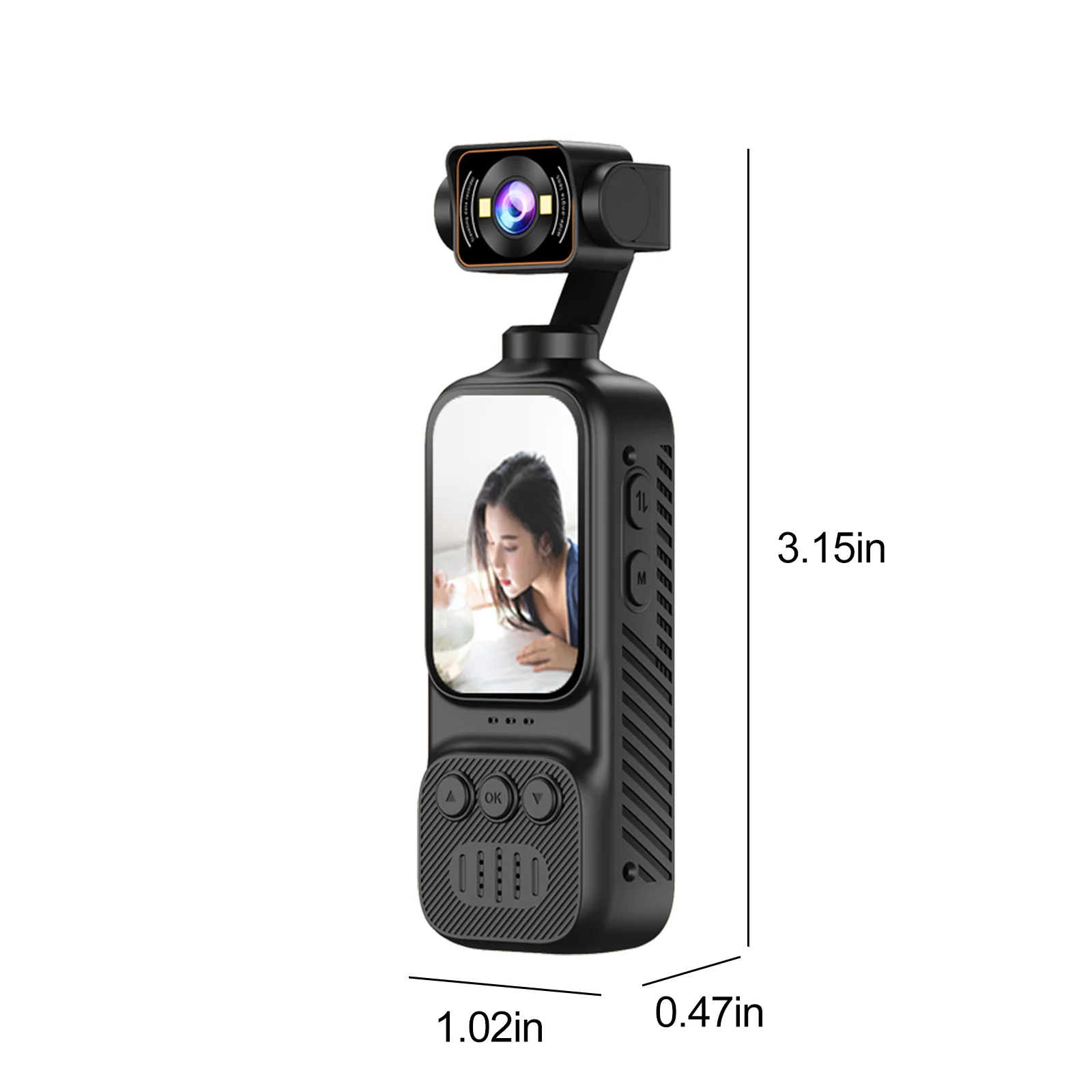WiFi 휴대용 비디오 카메라 2인치 HD 디스플레이 회전식 렌즈가 장착된 포켓 액션 카메라 스포츠 야외 라이딩 여행용 Type-C