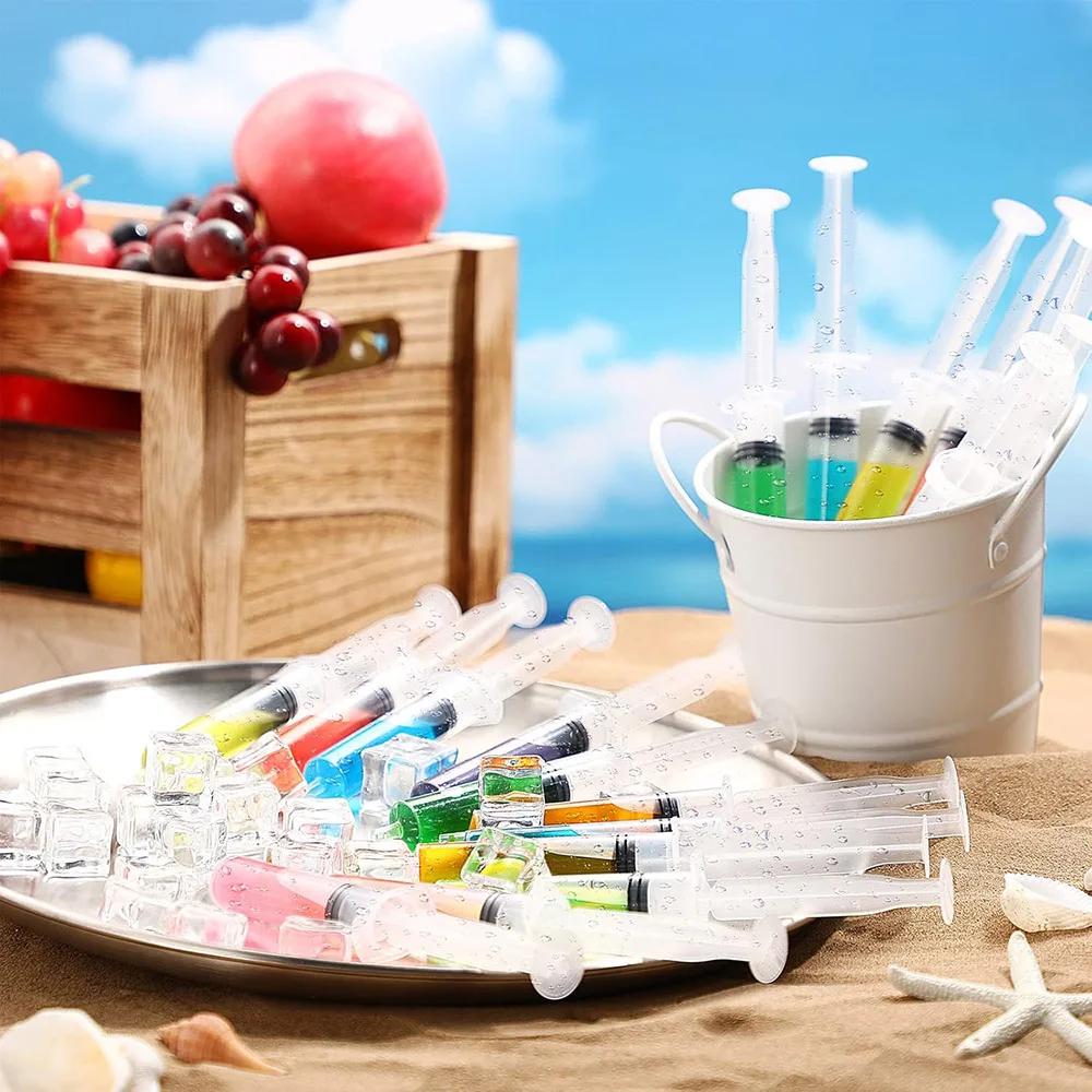 10 ml Reusable Plastic Syringes Durable Shot Containers for Nurses Graduation Bachelorette Summer Parties plastic syringes