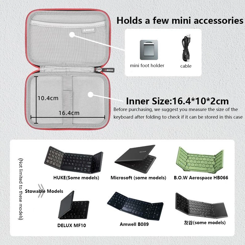 Waterproof Portable Folding Keyboard Storage and Protective Hard Case Bag