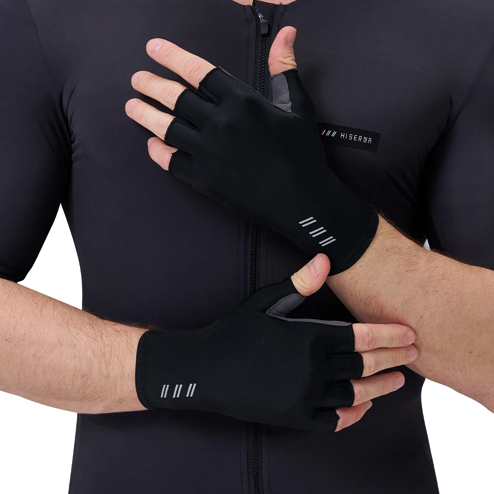 HISERWA Summer Cycling Half Finger Gloves Men Women Breathable Anti-Slip Anti-Sweat Sports Gloves Anti-Shock Bike Bicycle Gloves 4