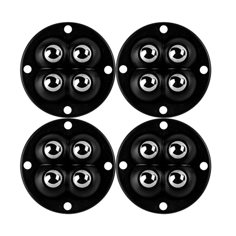 4pcs Sticky Swivel Pulley 360 Degree Free Rotation Self Adhesive Swivel Caster Wheels Houdehold Accessories for Trash Can Bottom