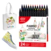12/24 Colors/set Waterproof Colorfast Fabric Textile Marker Pen Permanent Pen for DIY Clothes Art Graffiti Drawing Painting Pen 1