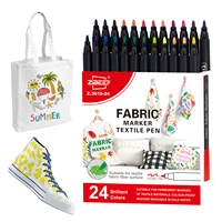 12/24 Colors/set Waterproof Colorfast Fabric Textile Marker Pen Permanent Pen for DIY Clothes Art Graffiti Drawing Painting Pen 1