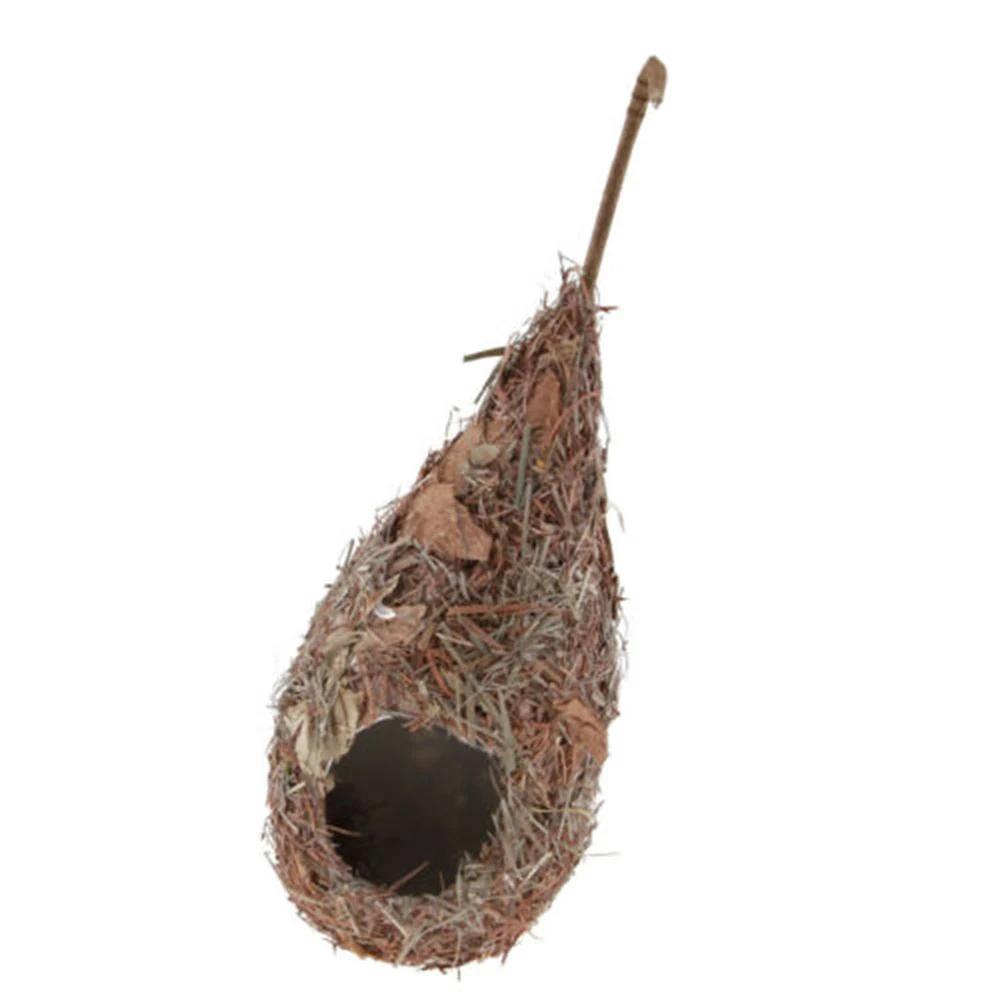 Bird House 1/2PCS Bird House Natural Grass Hummingbird Bird Nest Fiber Hand-Woven Roosting Nest Hut for Yard Decoration