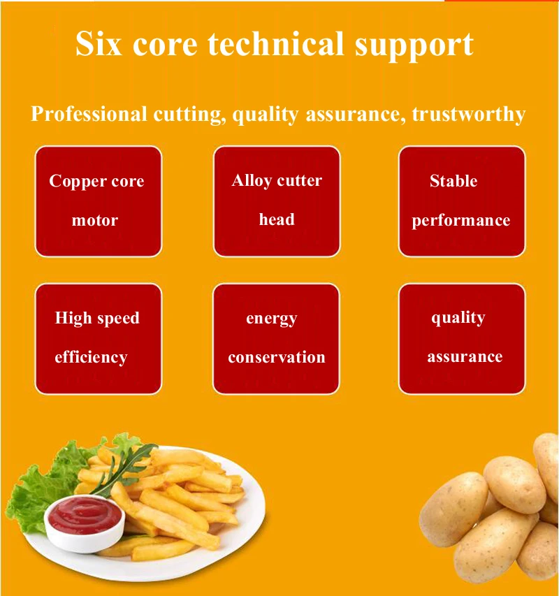 Description Picture 4 of itemElectric French Fries Potato Chip Carrot Cutter Slicer Stainless Steel Vegetable Fruit Shredding Machine Cut Potato Strips