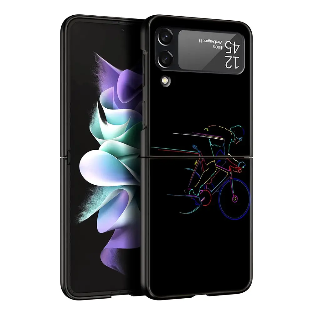 Mountain Bike Art Phone Case - Black Hard Folding Cover
