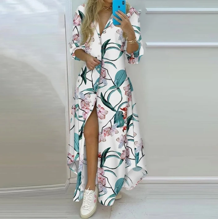 Plus Size Lady Autumn Winter Long Dress Women Long Sleeve Party Casual Dresses Elegant V Neck Vintage Dresses For Women 2024 5