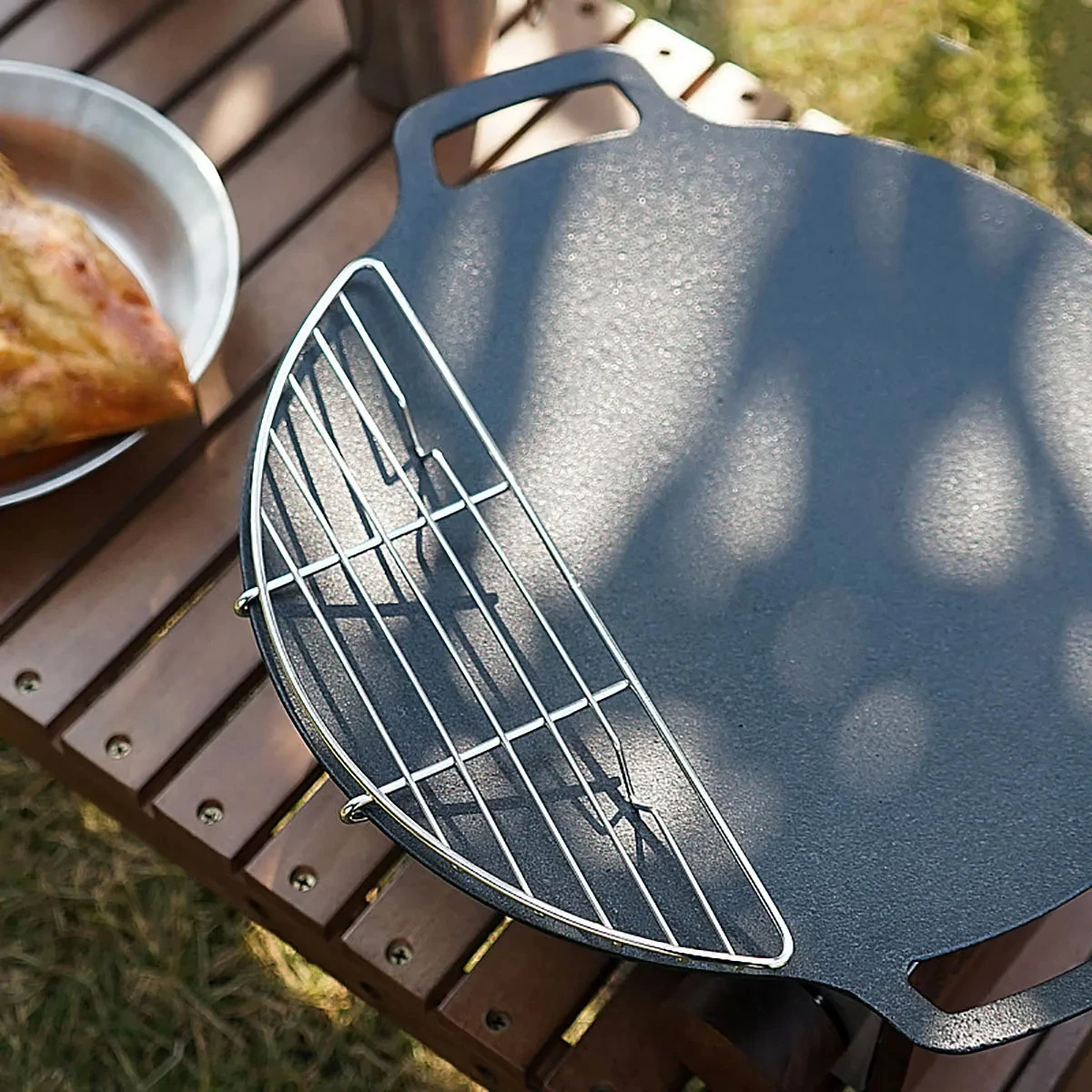 Outdoor Barbecue Net Steam Rack Stainless Steel Camping Barbecue Frying Pan Meat Drain Anti Scorching Grill Kitchen Utensils Camping Cookware Camping Cookware Set BBQ Grill Pan