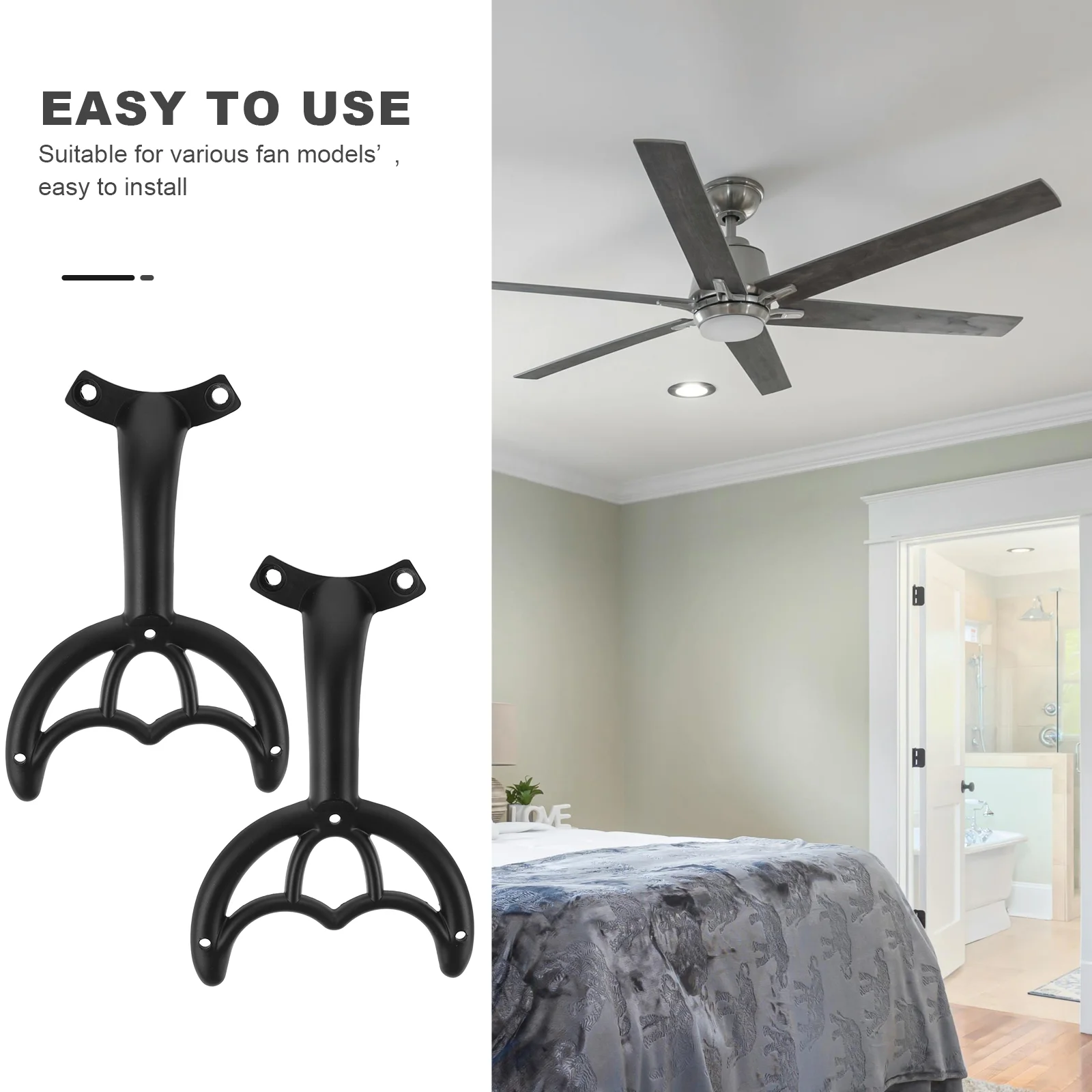 2 Pcs Ceiling Fan Blade Arms Replacement Fan Blade Supplies Bracket For Holder Accessories Indoor Lighting