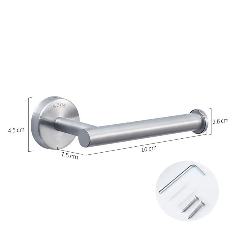 Stainless Toilet Roll Paper Towel Holder Rack hanger wall mount drill Gold silver black Bathroom Tissue wc Organizers