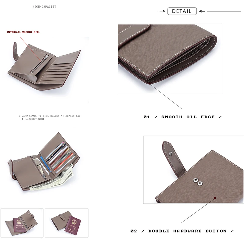 Women's Wallet Long Bifold Card Holder Multifunction Passport Wallet with Zipper Coin Pocket Large Leather Clutch Billfold Purse