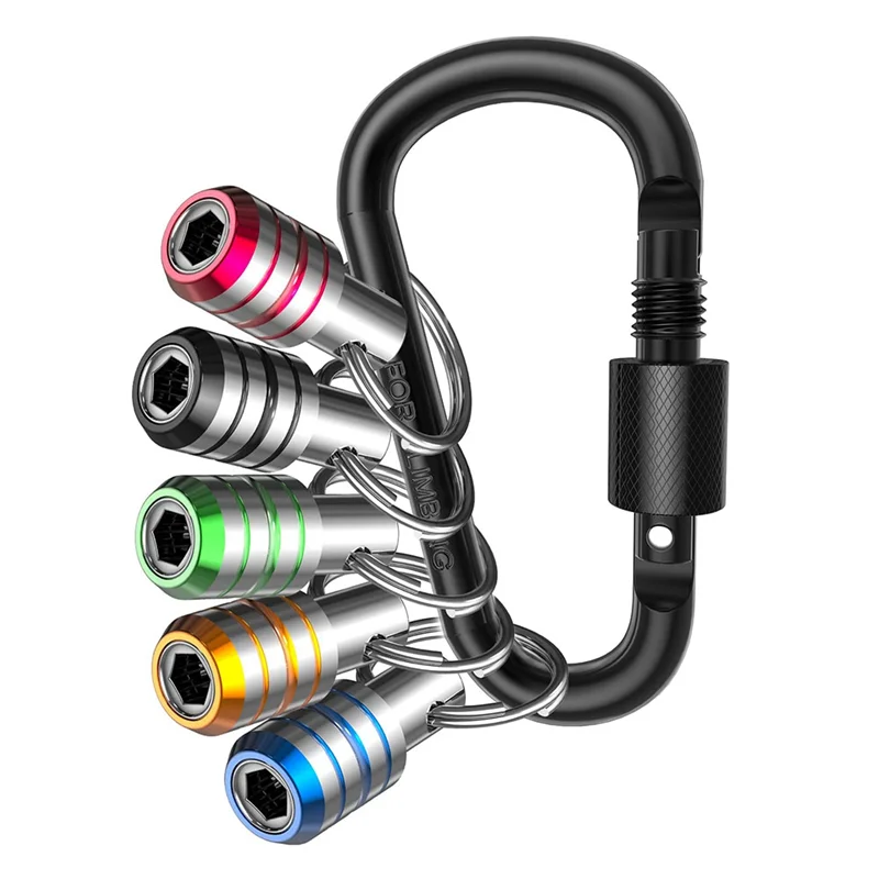 

Bit Holder Keychain 5Pcs 1/4 Hex Shank Impact Drill Bit Keychain Quick Change Connect Holder Drill Screw Adapter