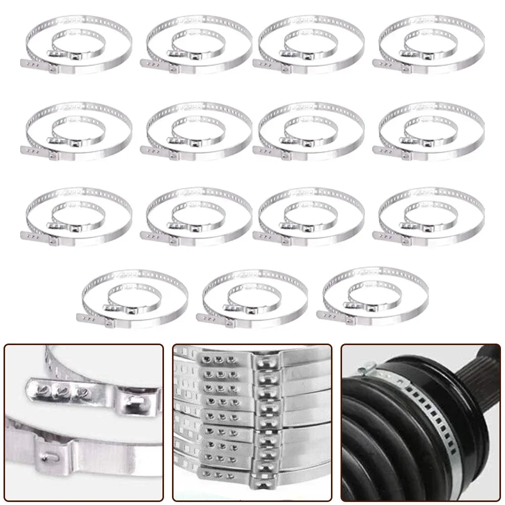 Universal CV Boot Clips Kit 30Pcs Stainless Steel CV Joint Crimp Clamps For Repairing And Securing Boots 20mm-120mm Adjusted